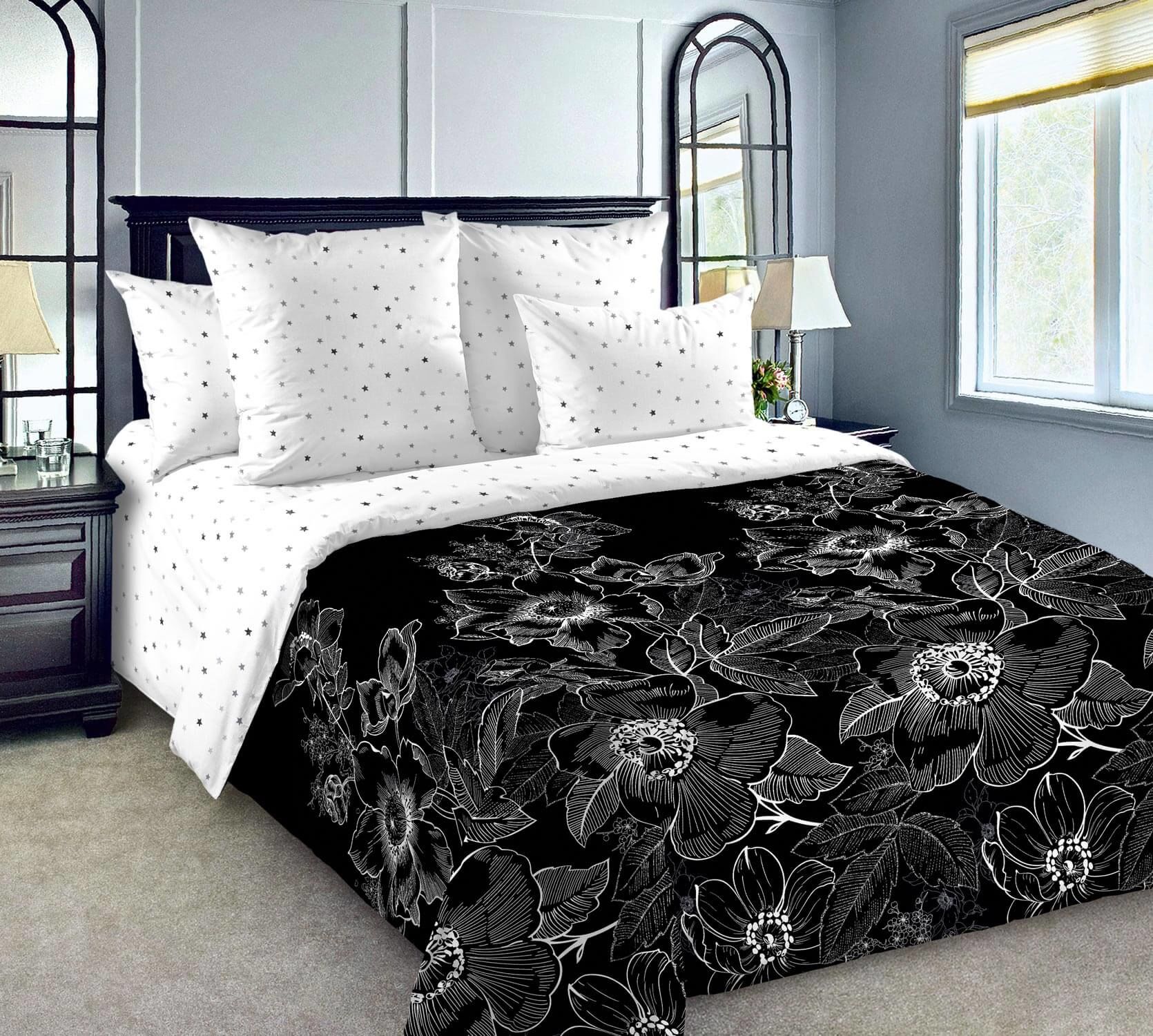 Комплект постельного белья из перкаля МЕТАФОРА, цвет черный  (ТД 208981)